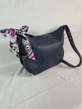 Coach Dufflette Crossbody Shoulder Bag Navy/Midnight Pebbled Leather 21378